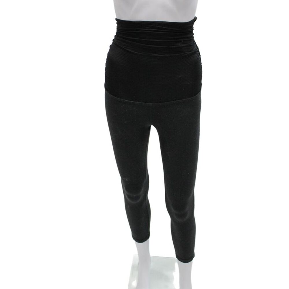 Beyond the Bump Womens Capri Leggings Gray Nylon Blend Maternity Yoga Size S